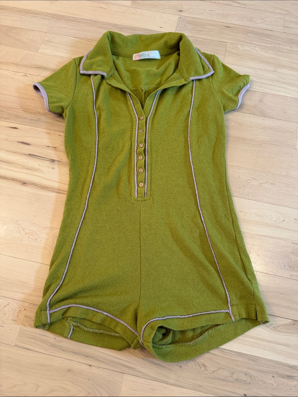 Free People Cabana Beach Terry romper-Green-Vacation-XS-Boho